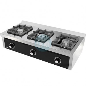 Cocina a Gas Sobremesa 1,2 Metros Ancho, 3 Fuegos, Fondo 60 cm, HR Fainca HRC3F600S