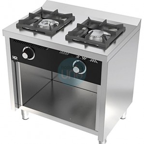 Cocina a Gas con Mueble, 2 Fuegos, 80 cm Ancho, Fondo 60 cm, HR Fainca HRC2F600E