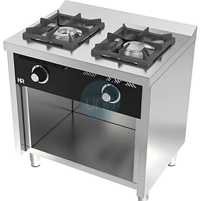 Cocina a Gas con Mueble, 2 Fuegos, 80 cm Ancho, Fondo 60 cm, HR Fainca HRC2F600E