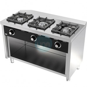 Cocina a Gas con Mueble, 3 Fuegos, 1,2 Metros Ancho, Fondo 60 cm, HR Fainca HRC3F600E