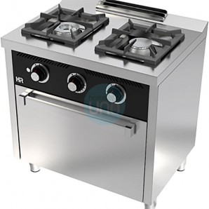 Cocina a Gas con Horno a Gas, 2 Fuegos, 80 cm Ancho, Fondo 60 cm, HR Fainca HRC2F600H