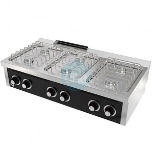 Cocina a Gas con Sobremesa, 6 Fuegos, 1,2 Metros Ancho, Fondo 60 cm, HR Fainca HRCB6F600S
