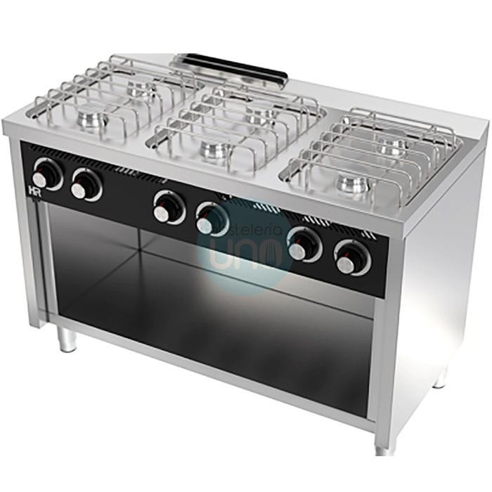 Cocina a Gas con Mueble, 6 Fuegos, 1,2 Metros Ancho, Fondo 60 cm, HR Fainca HRCB6F600E