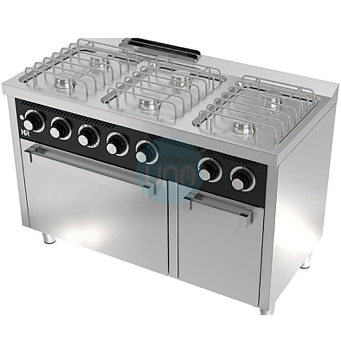 Cocina a Gas con Horno a Gas, 6 Fuegos, 1,2 Metros Ancho, Fondo 60 cm, HR Fainca HRCB6F600H Cocina a Gas con Horno a Gas, 6 Fuegos, 1,2 Metros Ancho, Fondo 60 cm, HR Fainca HRCB6F600H