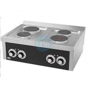 Cocina Eléctrica Trifásica, 4 Placas, 80 cm Ancho, Fondo 60 cm, HR Fainca HRCE4P600S