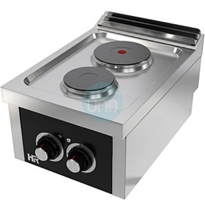 Cocina Eléctrica Sobremesa, 2 Placas, 40 cm Ancho, Fondo 60 cm, HR Fainca HRCE2P600S