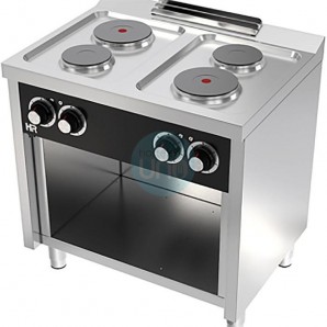 Cocina Eléctrica con Mueble, Trifásica, 4 Placas, 80 cm Ancho, Fondo 60 cm, HR Fainca HRCE4P600E