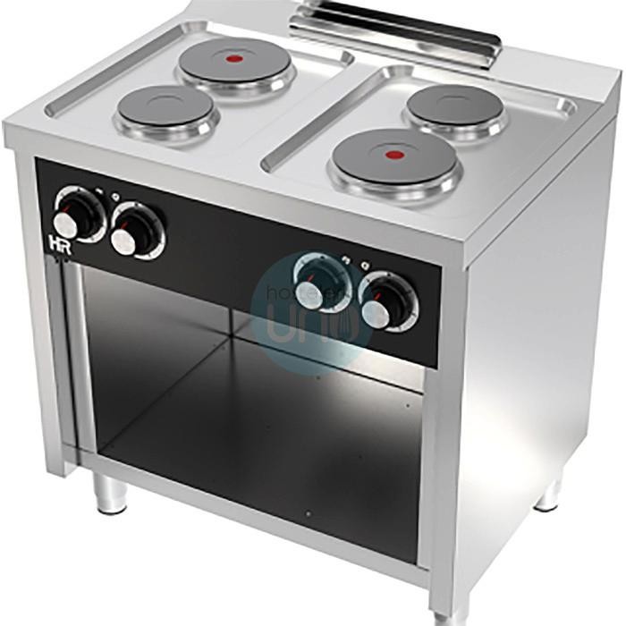 Cocina Eléctrica con Mueble, Trifásica, 4 Placas, 80 cm Ancho, Fondo 60 cm, HR Fainca HRCE4P600E