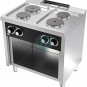 Cocina Eléctrica con Mueble, Trifásica, 4 Placas, 80 cm Ancho, Fondo 60 cm, HR Fainca HRCE4P600E