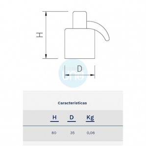 Tapón de Acero inoxidable con Cierre Hermético, Ø 3,5 cm, Longitud 8 cm, Fricosmos
