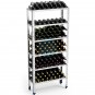 Estantería para Botellas de Vino, Acero inoxidable, 80 cm Ancho, Fondo 30 cm, 6 Alturas, Fricosmos