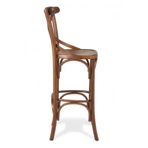 Taburete Crossback de Madera de Haya Barnizada, Color Nogal, interior, MRMIRBAR1