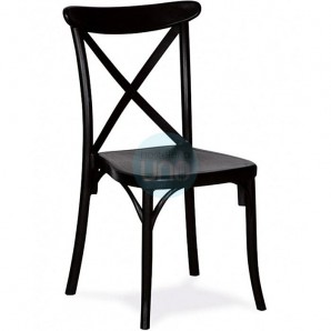 Silla Crossback Negra Apilable, Polipropileno inyectado a Gas, MR1123.NEGRO