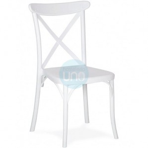 Silla Crossback Blanca Apilable, Polipropileno inyectado a Gas, MR1123.BLANCO