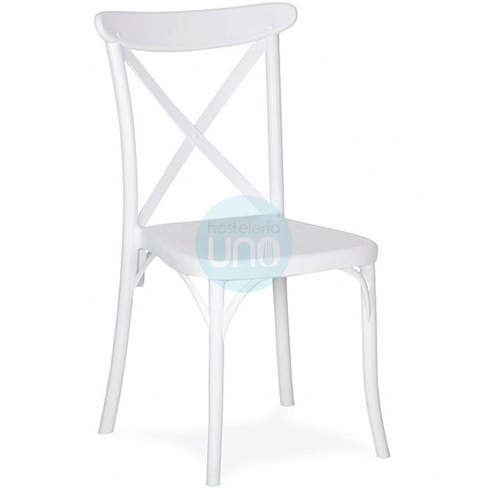 Silla Crossback Blanca Apilable, Polipropileno inyectado a Gas, MR1123.BLANCO