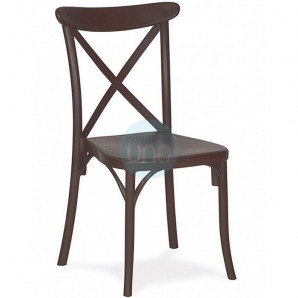 Silla Crossback Marrón Apilable, Polipropileno inyectado a Gas, MR1123.MARRON