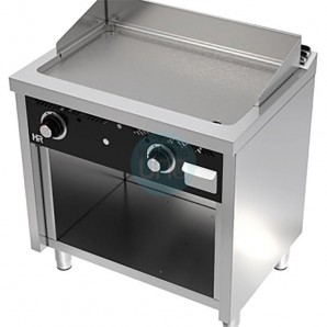 Frytop Acero Rectificado a Gas 80x60 cm, 2 Quemadores, con Mueble, HR Fainca HRFT6008E