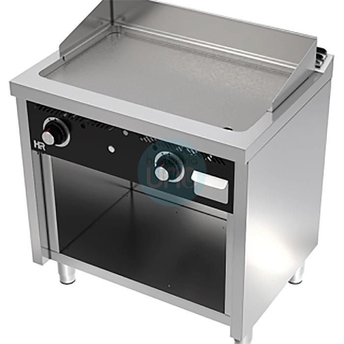 Frytop Acero Rectificado a Gas 80x60 cm, 2 Quemadores, con Mueble, HR Fainca HRFT6008E