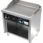 Frytop Acero Rectificado a Gas 80x60 cm, 2 Quemadores, con Mueble, HR Fainca HRFT6008E