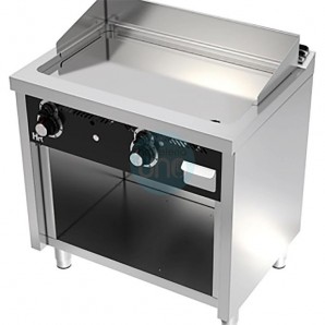 Frytop Cromo Duro a Gas 80x60 cm, 2 Quemadores, con Mueble, HR Fainca FT6008ECR