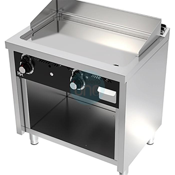 Frytop Cromo Duro a Gas 80x60 cm, 2 Quemadores, con Mueble, HR Fainca FT6008ECR