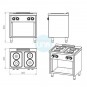 Cocina Eléctrica con Mueble, Trifásica, 4 Placas, 80 cm Ancho, Fondo 60 cm, HR Fainca HRCE4P600E