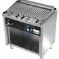 Barbacoa a Gas de Pie con Mueble, Piedra Volcánica, 2 Quemadores, 80 cm Ancho, Fondo 60 cm, HR Fainca HRB6008E