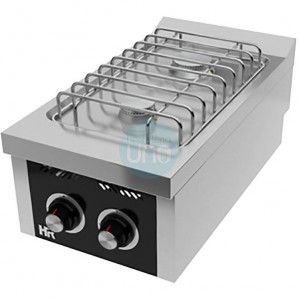 Cocina a Gas Sobremesa, 2 Fuegos, 40 cm Ancho, Fondo 75 cm, HR Fainca HRB2F750S