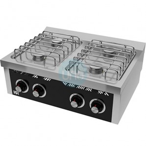 Cocina a Gas Sobremesa, 4 Fuegos, 80 cm Ancho, Fondo 75 cm, HR Fainca HRB4F750S