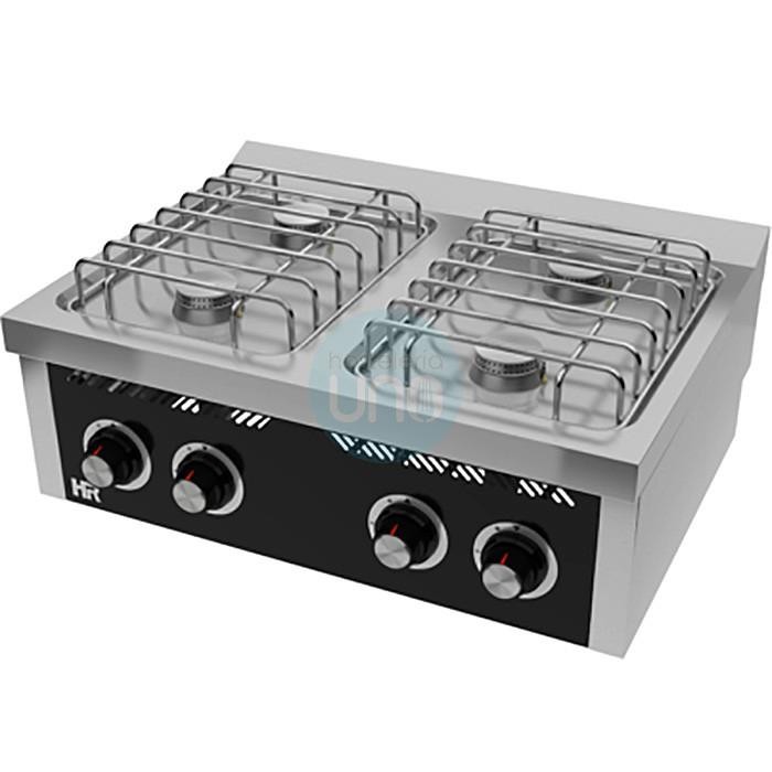 Cocina a Gas Sobremesa, 4 Fuegos, 80 cm Ancho, Fondo 75 cm, HR Fainca HRB4F750S