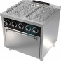 Cocina a Gas con Horno Eléctrico Trifásico, 4 Fuegos, 80 cm Ancho, Fondo 75 cm, HR Fainca HRB4F750HE