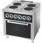 Cocina Eléctrica con Horno Eléctrico, Trifásica, 4 Placas, 80 cm Ancho, Fondo 75 cm, Gratinador, HR Fainca HRE4P750H