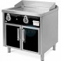 Frytop Cromo Duro a Gas 80x75 cm, con Armario con Puertas, 2 Quemadores HR Fainca FT7508ECRP