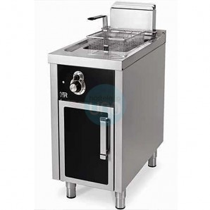 Freidora a Gas de Pie, 1 Cuba de 12 Litros, Fondo 75 cm, con Puerta y Armario, HR Fainca FDG12L750E