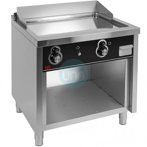 Frytop Cromo Duro a Gas 80x75 cm, con Armario, 2 Quemadores HR Fainca FT7508ECR