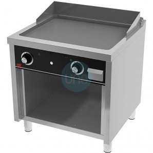 Frytop de Pie, Acero Rectificado a Gas, Placa 80x75 cm, 2 Quemadores, Fondo 75 cm, HR Fainca FT7508E