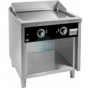 Frytop Eléctrico Trifásico Placa 80x75 cm, con Armario, 2 Quemadores, Fondo 75 cm, HR Fainca FTE7508ECR
