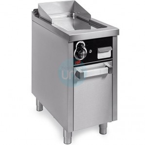 Frytop Cromo Duro a Gas, de Pie con Puerta, Placa 40x75 cm, 1 Quemador, Fondo 75 cm, HR Fainca FT7504ECRP