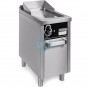 Frytop Cromo Duro a Gas, de Pie con Puerta, Placa 40x75 cm, 1 Quemador, Fondo 75 cm, HR Fainca FT7504ECRP