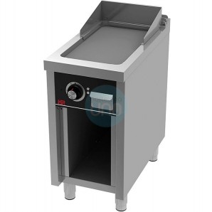 Frytop Eléctrico Trifásico Placa 40x75 cm Rectificada, con Mueble, 1 Quemador, Fondo 75 cm, HR Fainca FTE7504E
