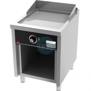 Frytop Eléctrico Trifásico Placa Cromo Duro 60x75 cm, con Mueble, 1 Quemador, Fondo 75 cm, HR Fainca FTE7506ECR
