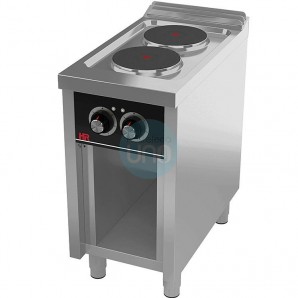 Cocina Eléctrica, 2 Placas Ø 22 cm, 40 cm Ancho, Fondo 75 cm, de Pie con Mueble, HR Fainca CE2P750E