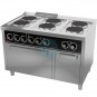Cocina Eléctrica con Horno Eléctrico, Trifásica, 6 Placas, 1,2 Metros Ancho, Fondo 75 cm, Gratinador, HR Fainca CE6P750H