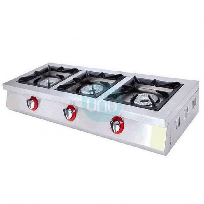 Cocina Gas Sobremesa, 3 Fuegos, Fondo 49 cm, Gas Natural, Marchef