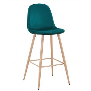 4 Taburetes epoque new, patas metálicas, terciopelo verde 56 - 4 unidades