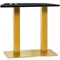 2 Bases de mesa trocadero rt72do, acero inoxidable, dorada, base de acero de 8 mm. 70 x 40 cms, altura 72 cms - 2 unidades