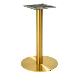 2 Bases de mesa bombay 72do, acero inoxidable, dorada, base de acero de 8 mm. 45 cms de diámetro, altura 72 cms - 2 unidades