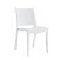 4 Sillas capri, apilable, tratamiento anti uv, polipropileno blanco - 4 unidades