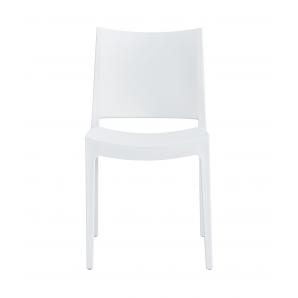 4 Sillas capri, apilable, tratamiento anti uv, polipropileno blanco - 4 unidades