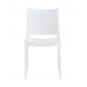 4 Sillas capri, apilable, tratamiento anti uv, polipropileno blanco - 4 unidades